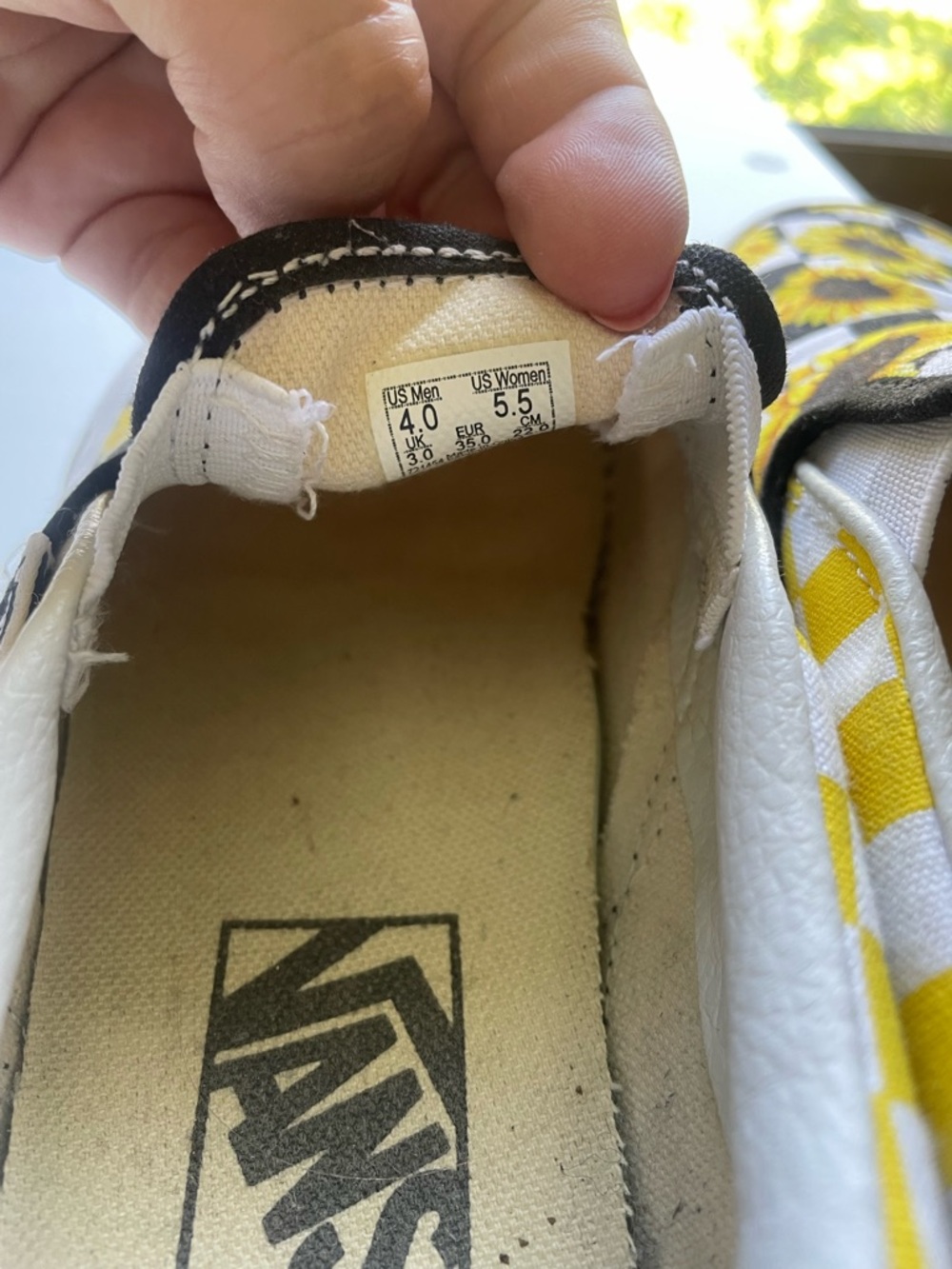 Platform Vans Sunflower Check Slip-On Sneakers - Yellow & Black - Picture 6 of 6